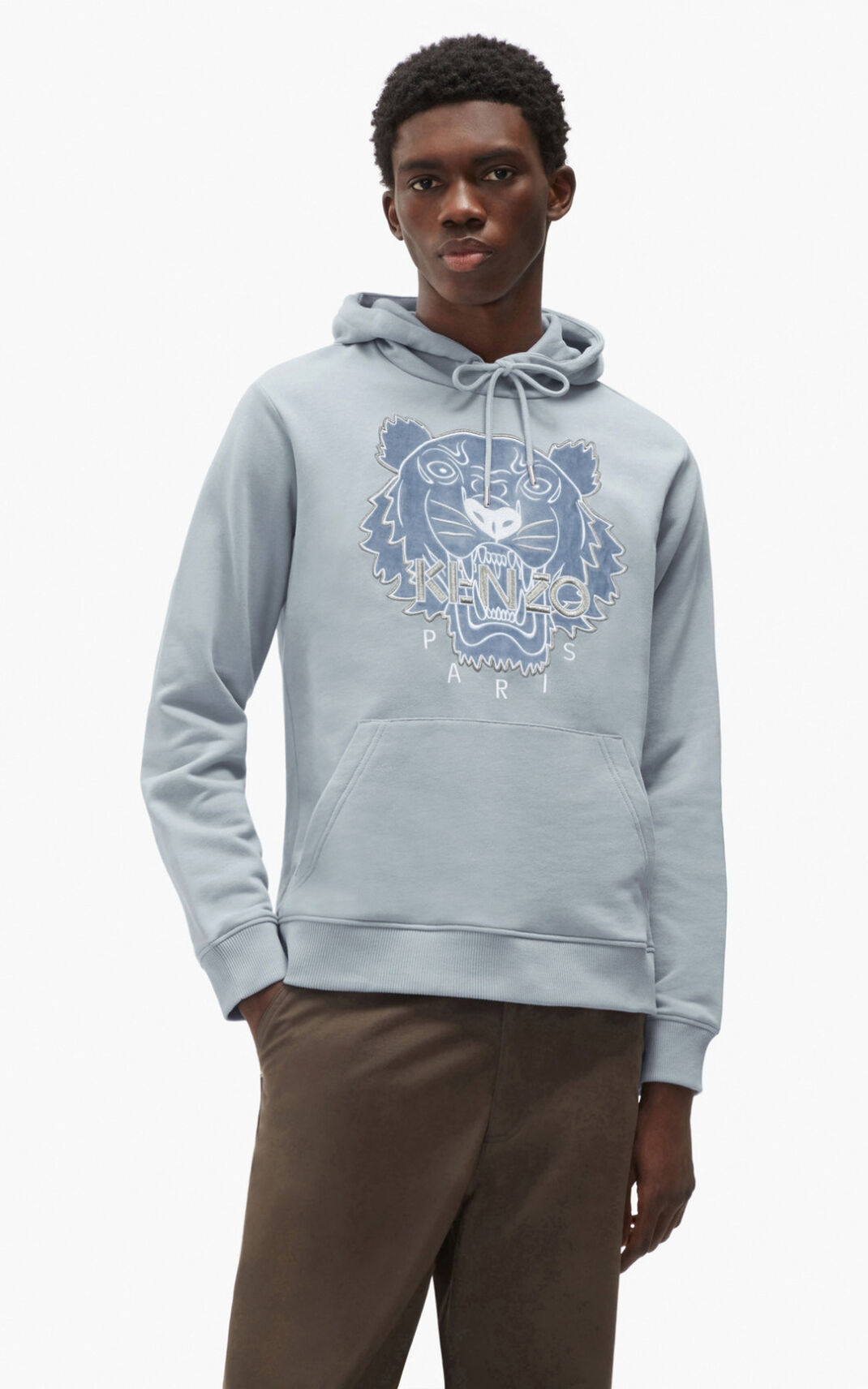 Sweat A Capuche Kenzo The Hiver Capsule Tiger Homme Grise | DOPM-82934